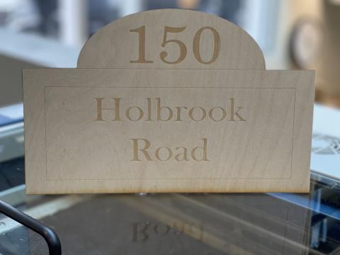 "Laser Engraved House Number Sign"