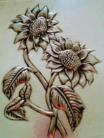 Metal embossed flower