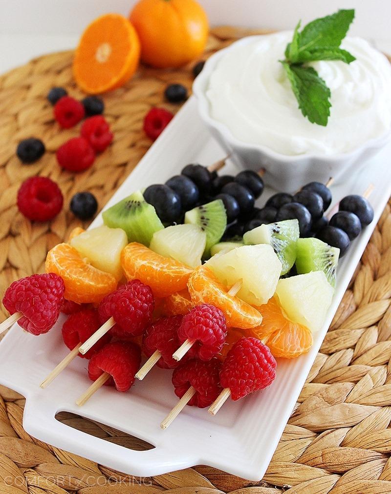 Fruit Skewers with Dipping Sauce